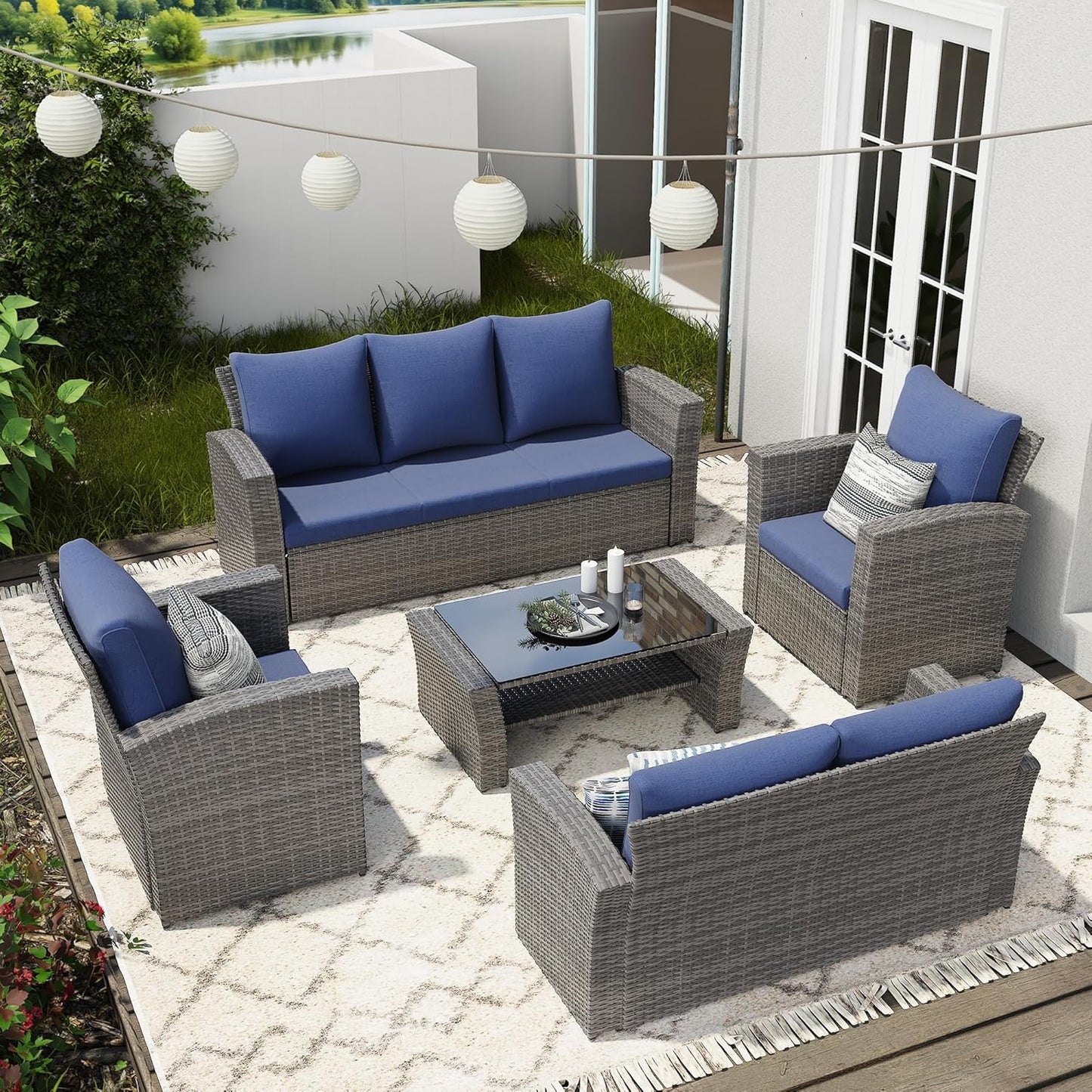 Wisteria Lane 5 Piece Patio Furniture Set for Outdoor Relaxation