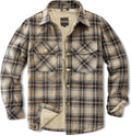 Men's Sherpa Lined Cotton Flannel Shirt Jacket for Men - Fleece Lined