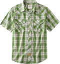 Dubinik Western Short Sleeve Plaid Pearl Snap Shirt (Style VRXL)
