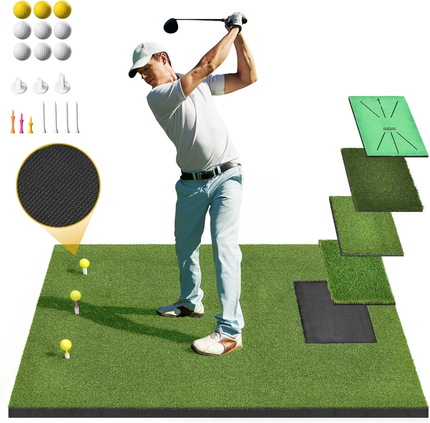 Premium Golf Mat with Bonus Accessories - Practice Anywhere!