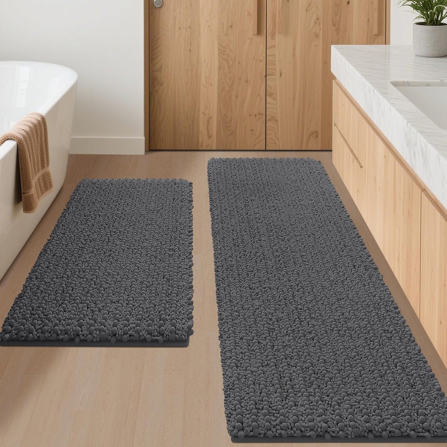 Luxury Chenille Bathroom Rug Mat Set for Ultimate Comfort