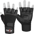 DEFY Padded Weight Lifting Gloves with 13ft Wrist Wrap - Durable