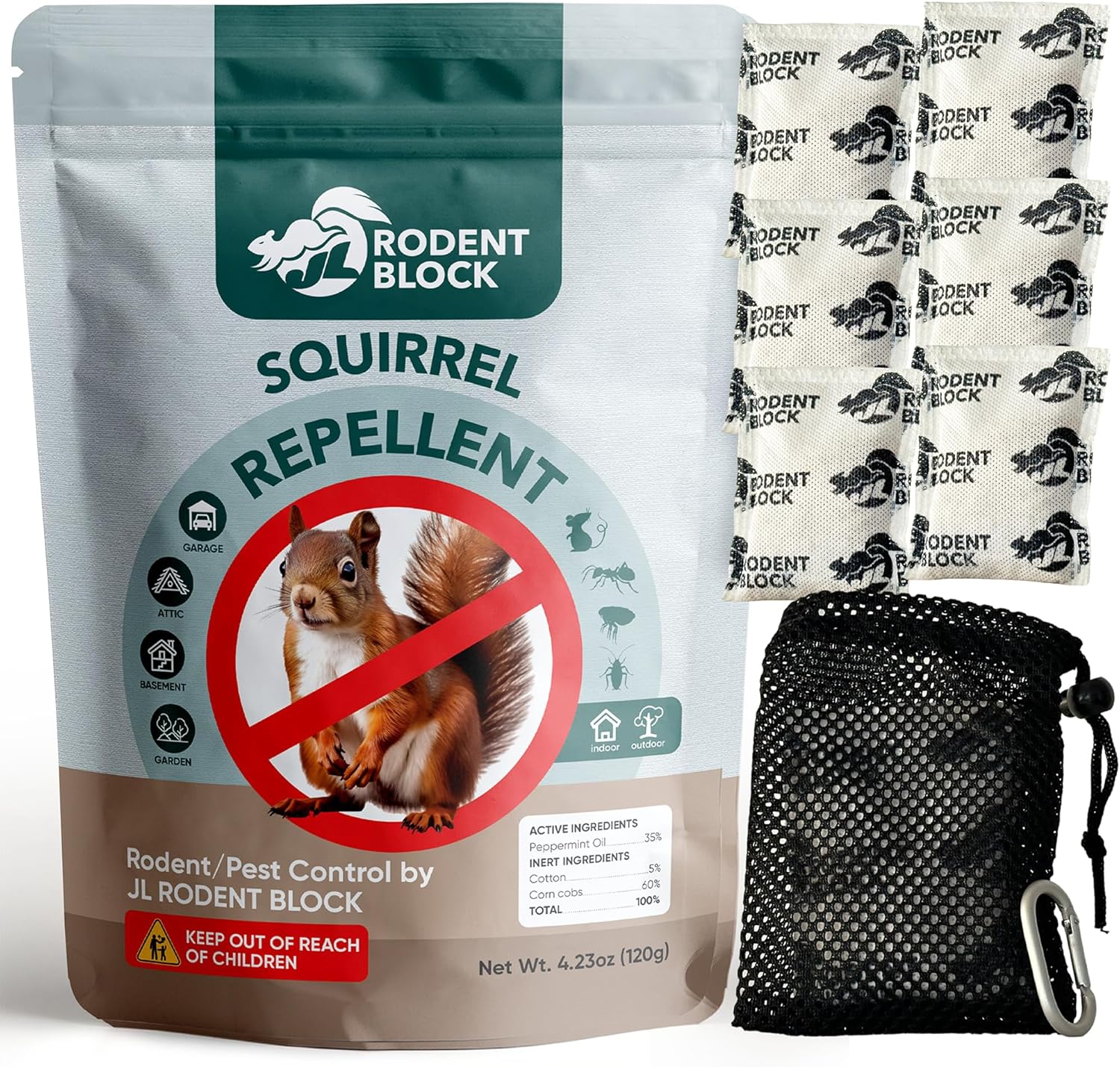 6-Pack JL Rodent Block - All-Natural Squirrel Repellent