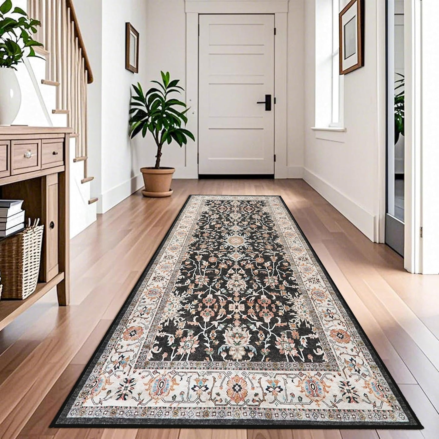 Washable Runner Rug 4x8 for Kitchen and Hallway - Non Skid