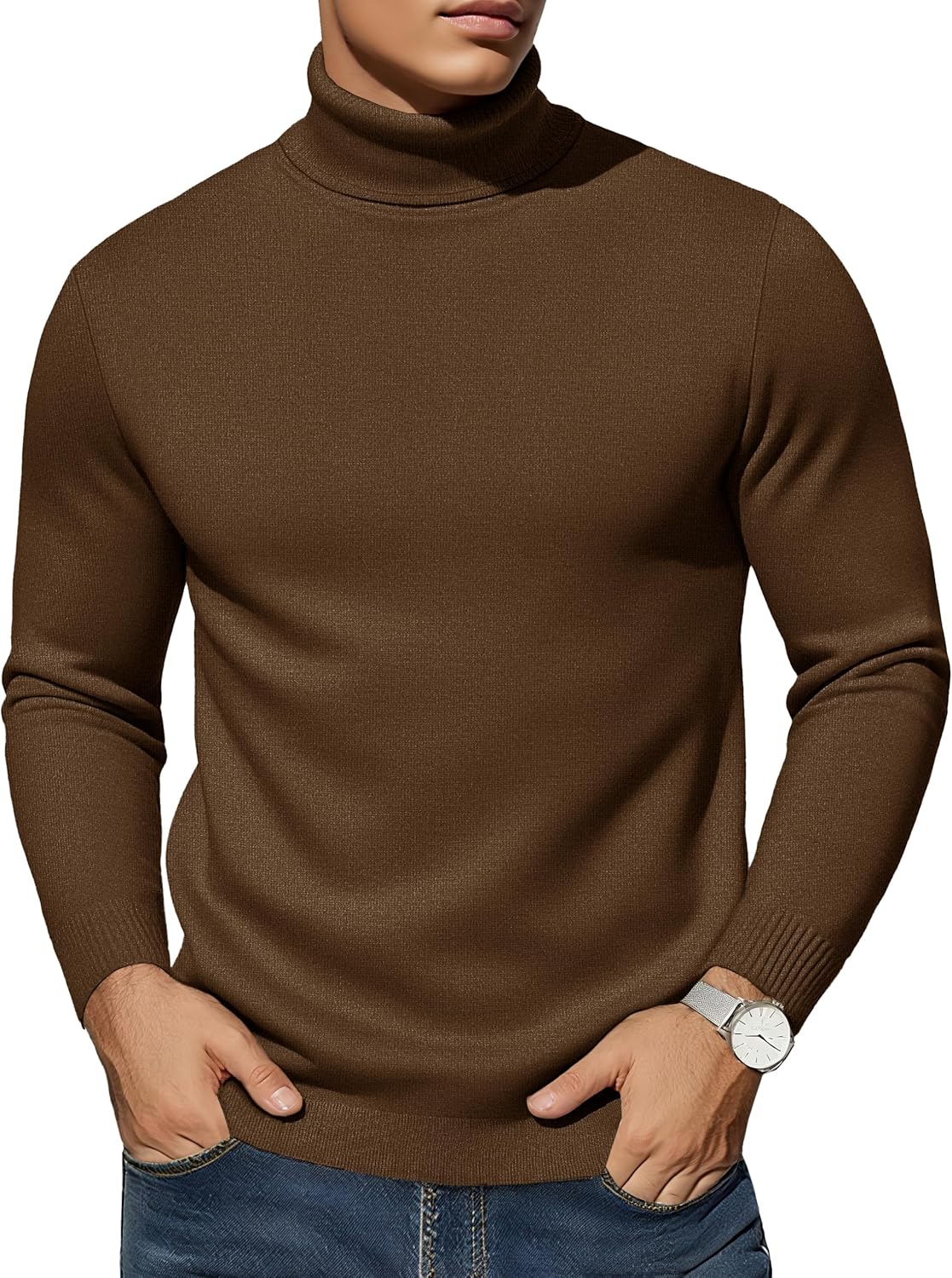 EKLENTSON Men's Turtleneck Sweaters for Fall and Winter Wear
