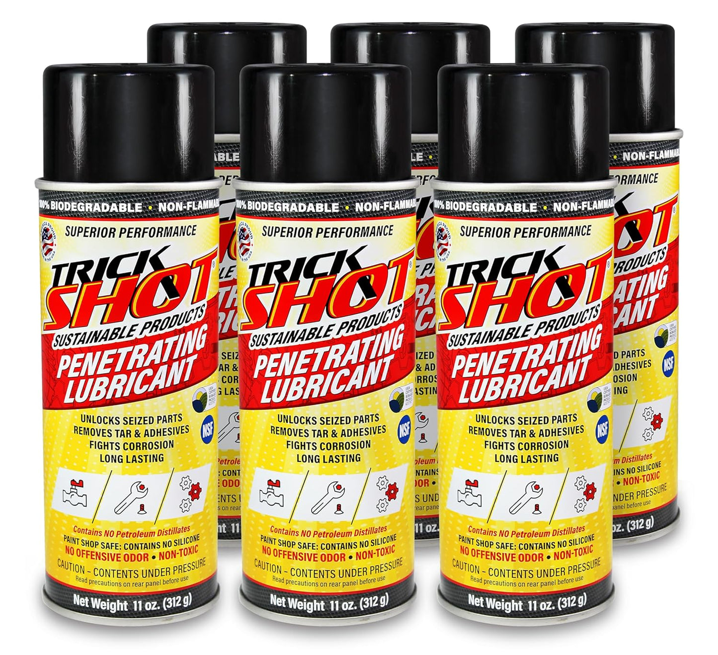 Trick Shot Penetrating Oil, Lubricant, and Degreaser - 6 Pack