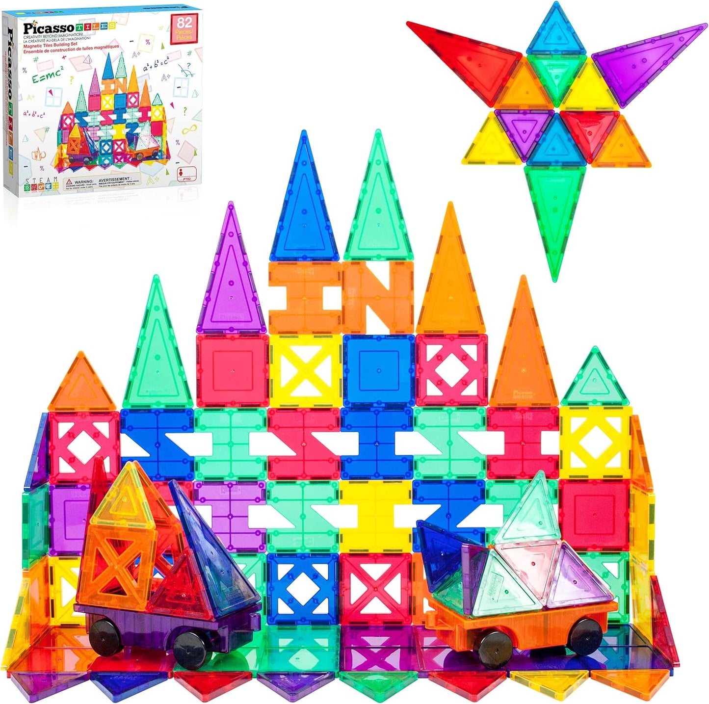 PicassoTiles PT82 Creativity Set - Magnetic Building Tiles Fun