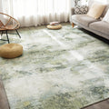 6x9 Sage Green Rug for Living Room - Washable Modern Low Pile