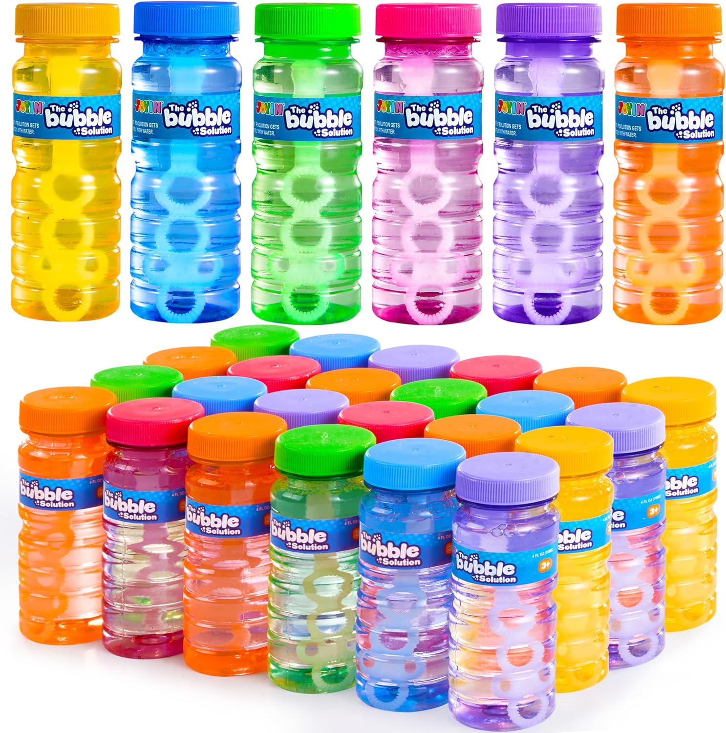 JOYIN 36 Pcs Bubble Bottles with Wand Assortment for Kids Fun