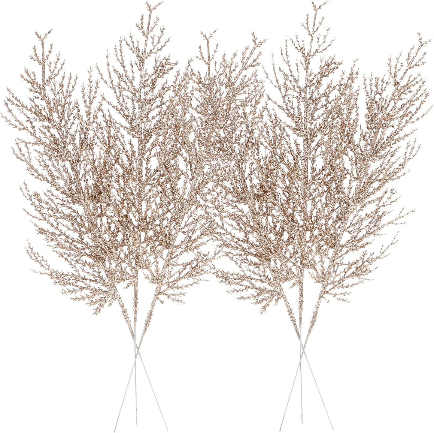 Sparkling Champagne Pine Tree Ornaments