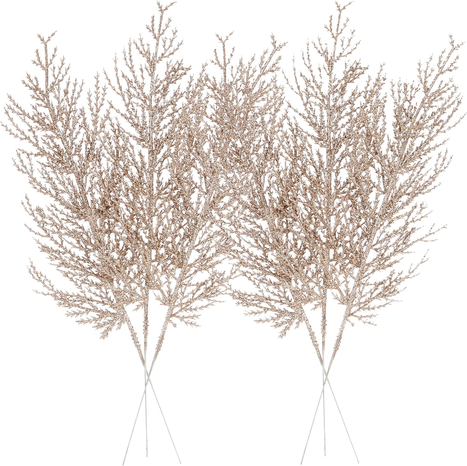 Sparkling Champagne Pine Tree Ornaments