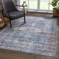 Bloom Rugs Washable 8 ft x 10 ft Rug - Slate Gray/Blue Traditional