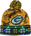Men's NFL Team Logo Light Up Skull Winter Knit Cap Beanie Hat - Fan