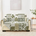 Reversible Patchwork Loveseat Cover - Washable, Elastic Straps