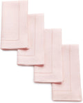 Pink Linen Napkins Set of 4 20 x 20 in - Classic Hemstitch