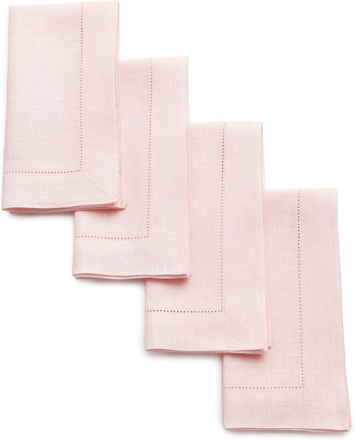 Solino Home Pink Linen Napkins Set of 4 for Elegant Dining