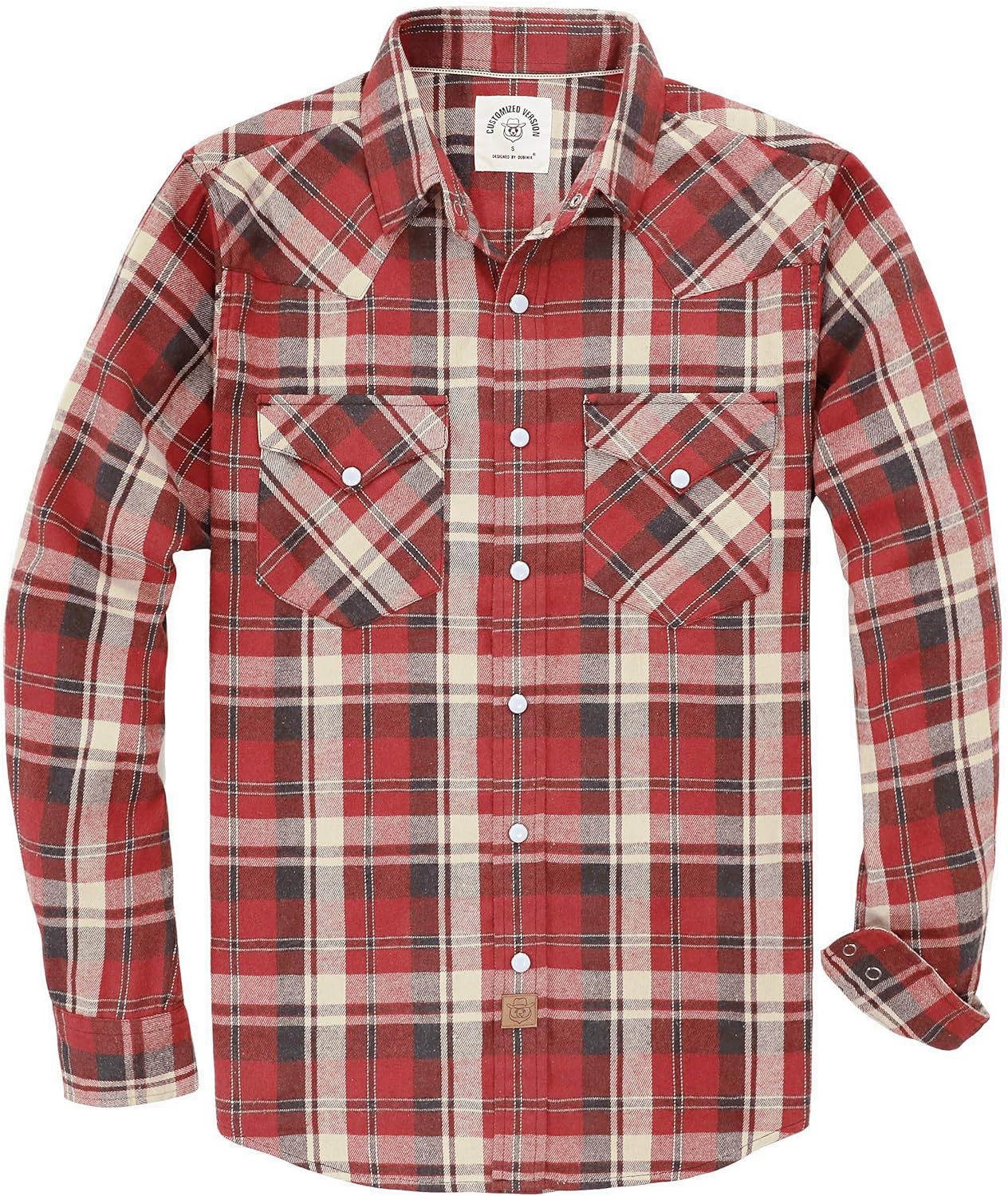 Dubinik Flannel Shirt for Men: Classic Western Pearl Snap Style