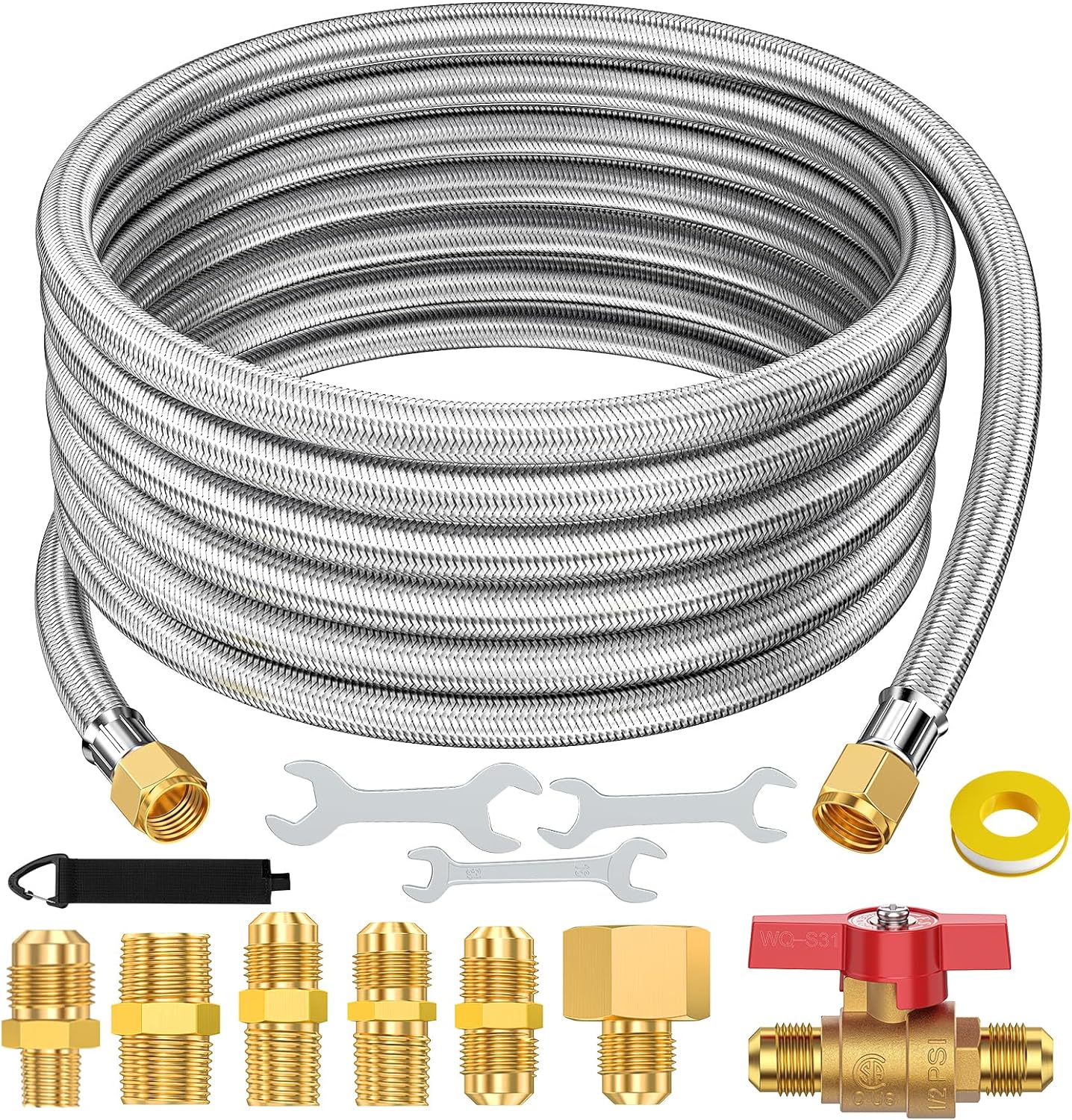 20 Feet High Pressure Braided Propane Hose Extension for BBQ