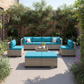 9-Piece Patio Furniture Set Outdoor Modular Sofa - Thick Cushions