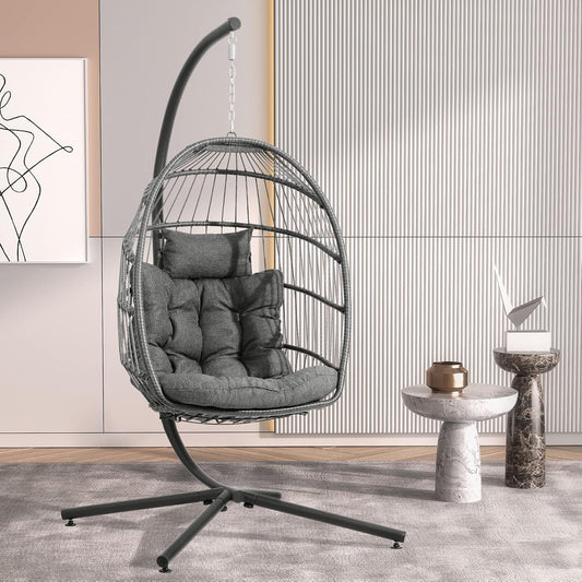 Comfortable Egg Chair with Stand for Indoor and Outdoor Use