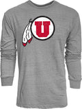Utah Utes Men's Long Sleeve Tri-Blend T-Shirt Vintage Icon