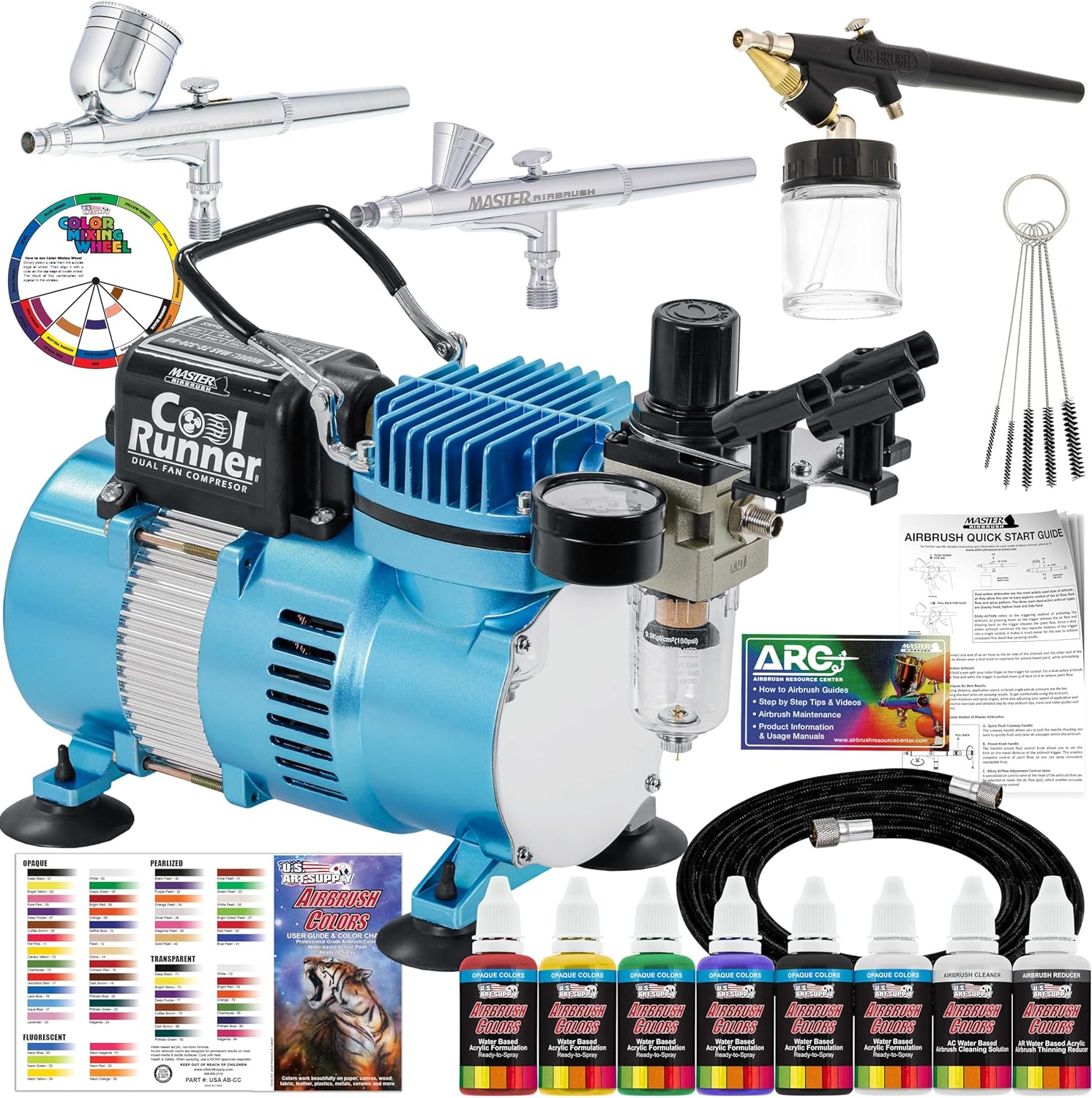 Professional Airbrush Kit with 3 Airbrushes - Master Airbrush