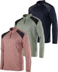 Men's Quarter Zip Active Shirt 3-Pack - Lightweight Performance both