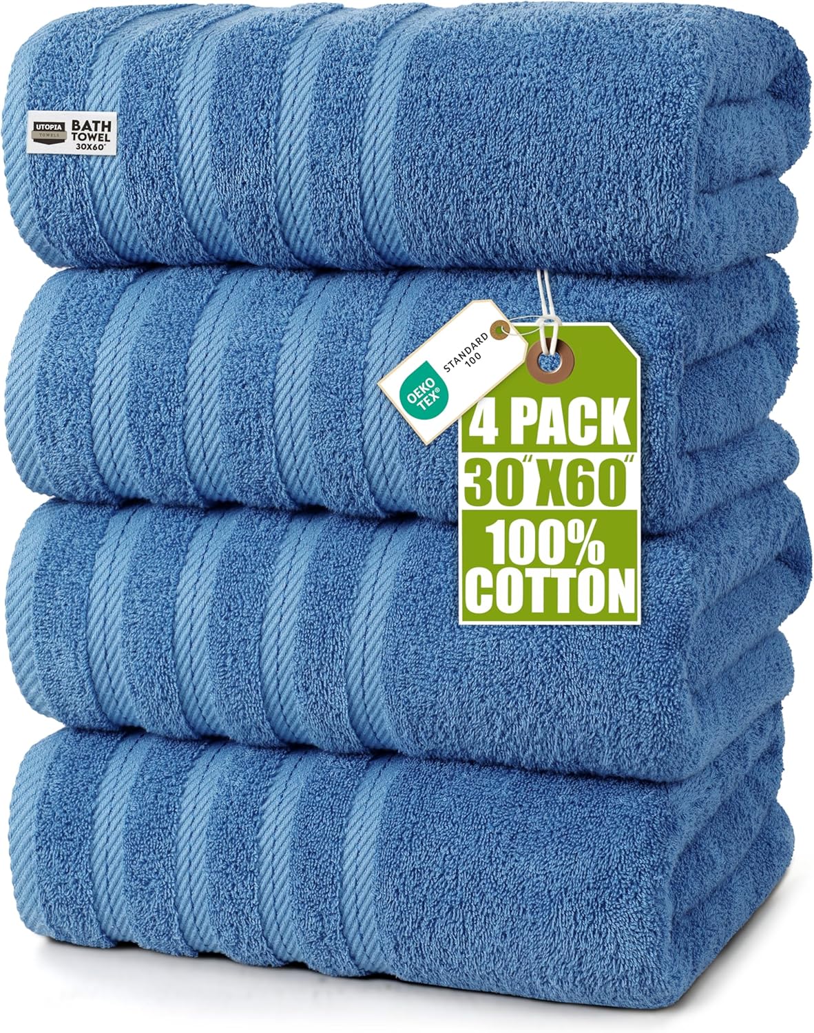 Premium Extra Large Bath Towels Set for Daily Use - Electric Blue