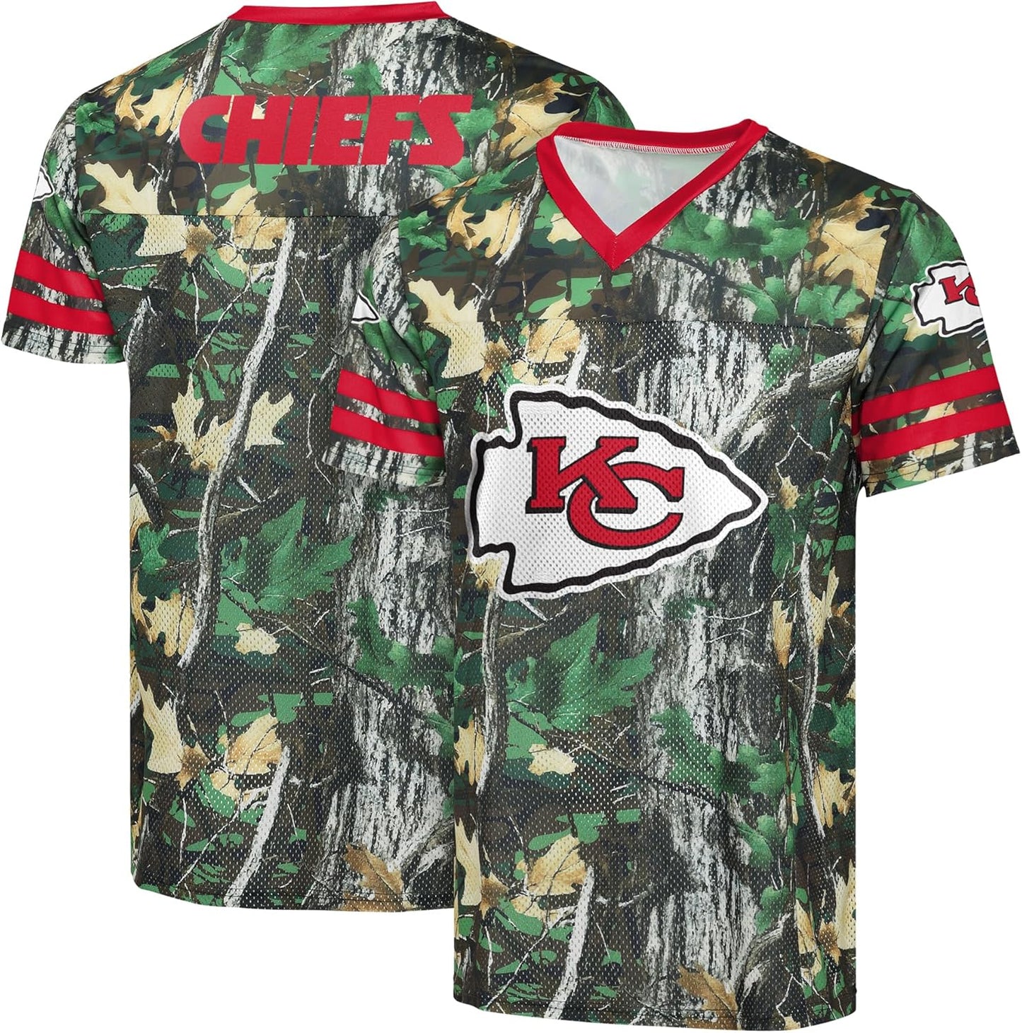 NFL Men's Officially Licensed Hunter Camo Game Day V-Neck Top