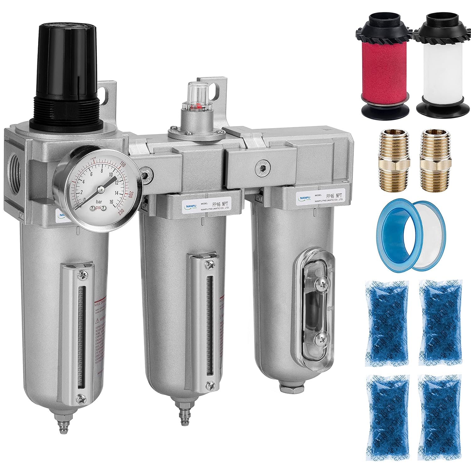 NANPU 3/4in NPT Industrial Grade 3 Stage Air Drying System