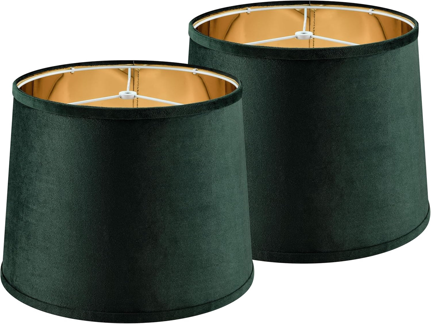 Green Fabric Lamp Shades Set of 2 for Modern Farmhouse Decor