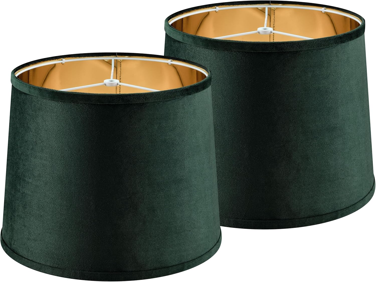 Green Fabric Lamp Shades Set of 2 for Modern Farmhouse Decor