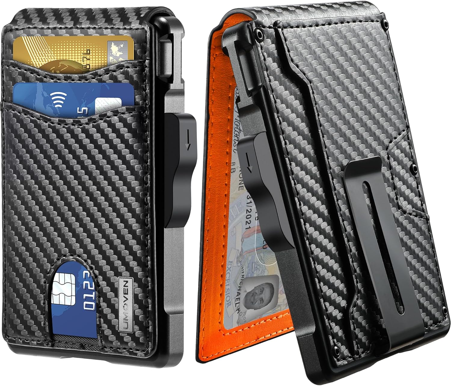 umoven Wallet for Men with Money Clip Slim Leather RFID Blocking