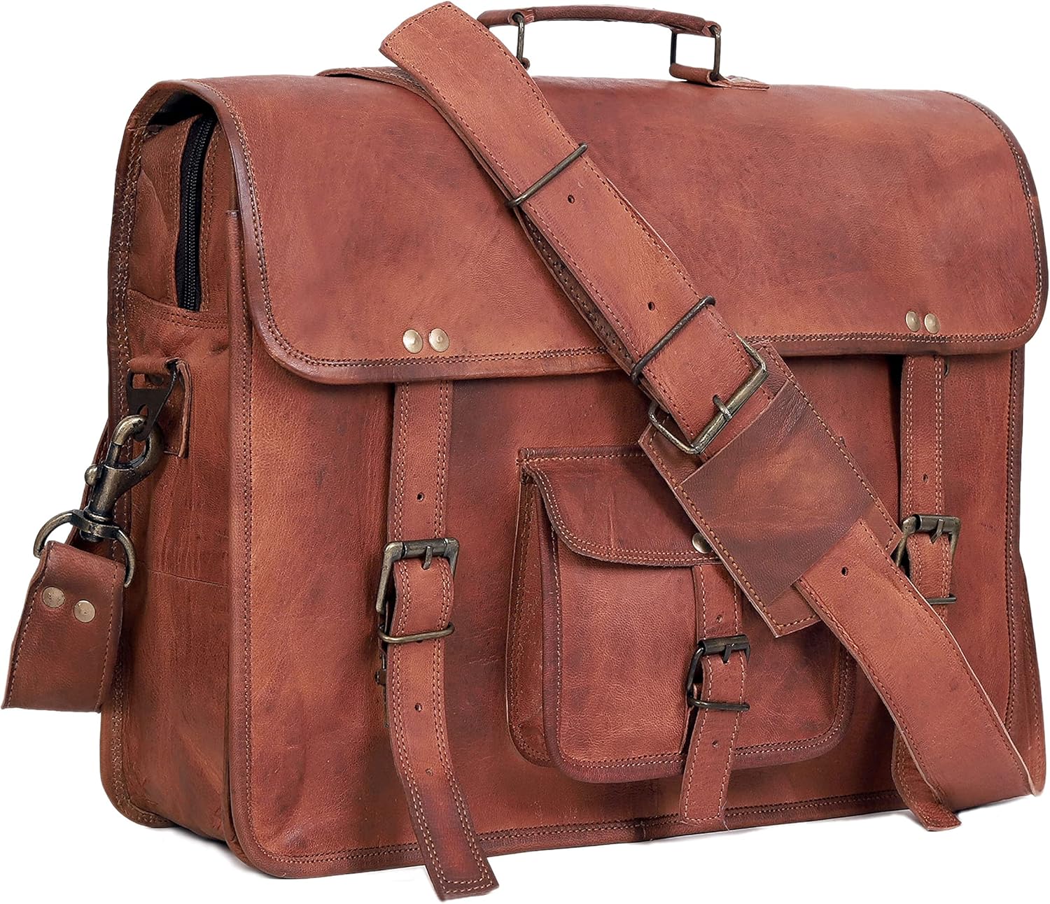 Cuero 18 Inch Retro Goat Leather Laptop Messenger Bag Review