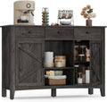 Buffet Cabinet Coffee Bar with Drawers and Adjustable Shelves