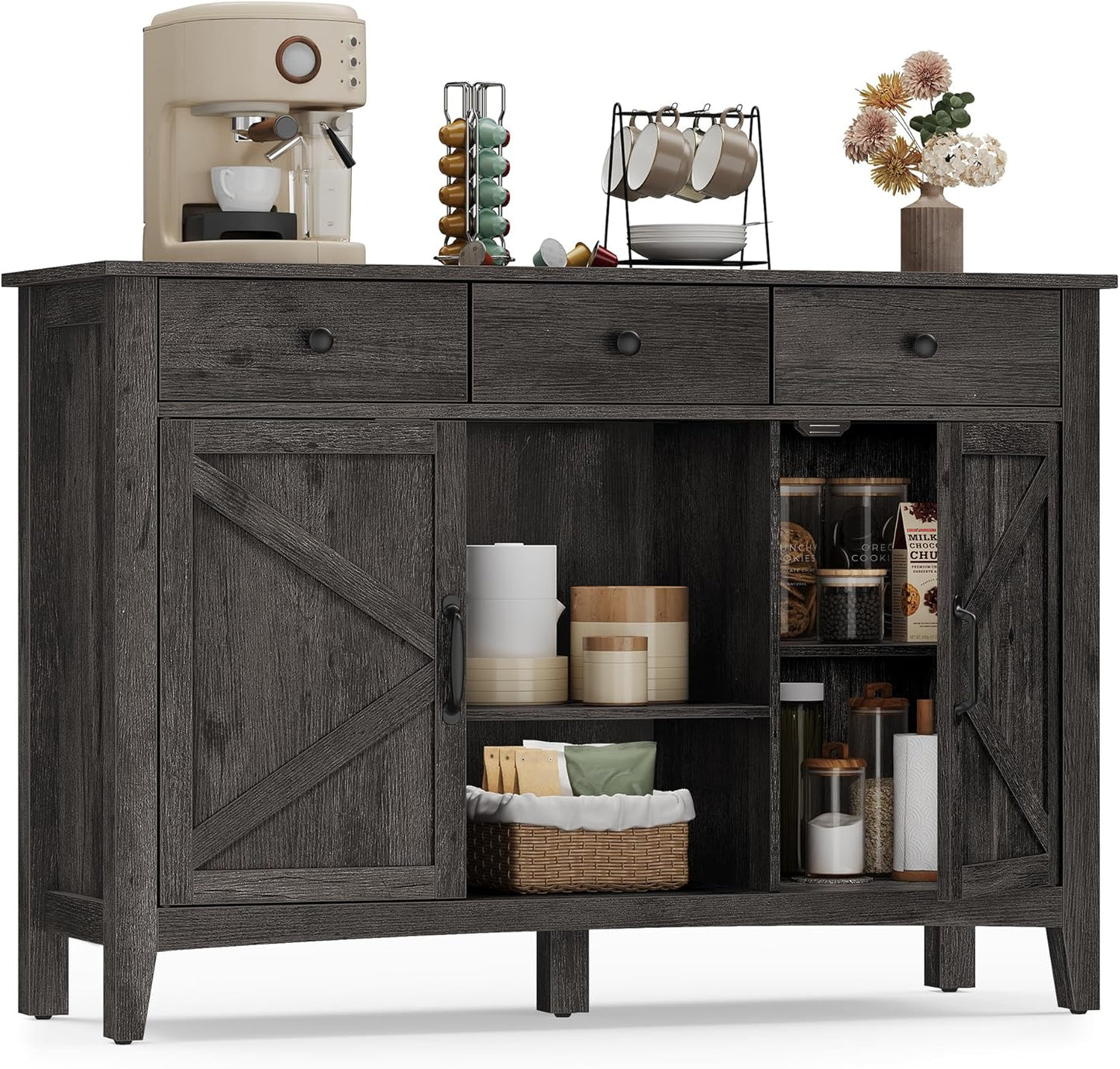 VASAGLE LIRY Collection Buffet Cabinet with Adjustable Shelves