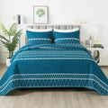 Andency Teal Quilt Set California King for Bohemian Style Lovers