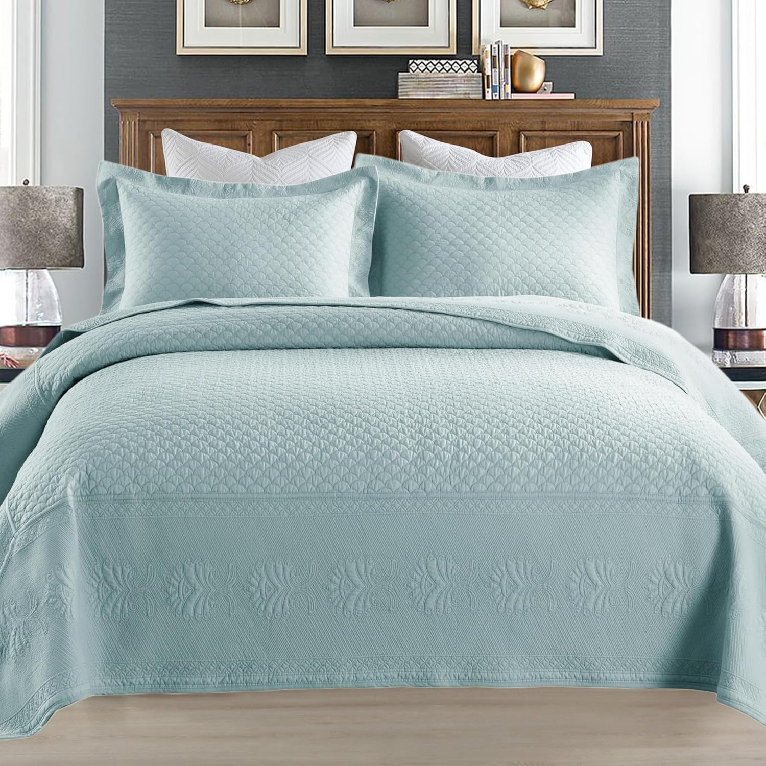 MarCielo 3-Piece Cotton Oversized Bedspread for Cozy Comfort