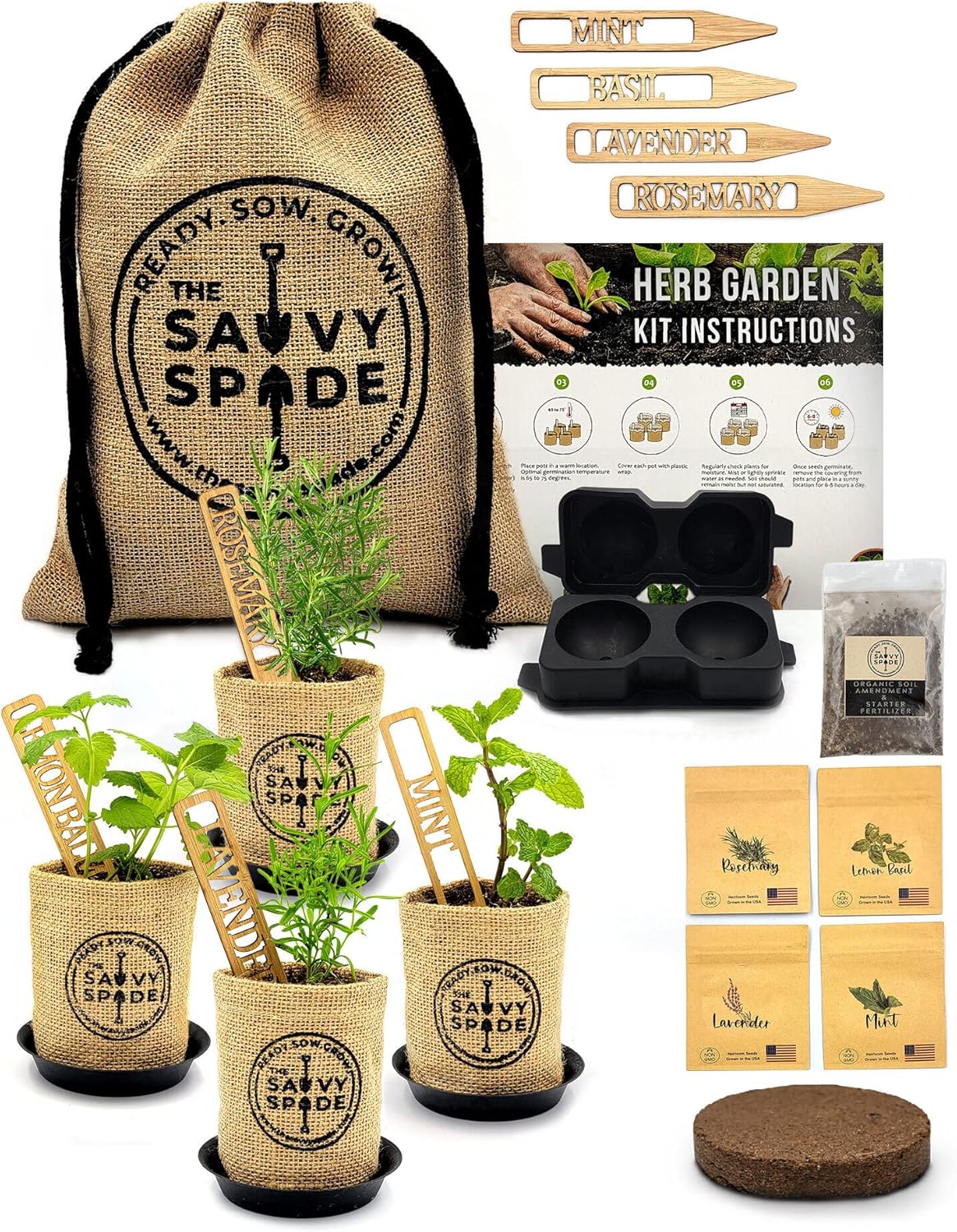 Indoor Cocktail Herb Garden Kit - Grow Your Own Cocktails! 