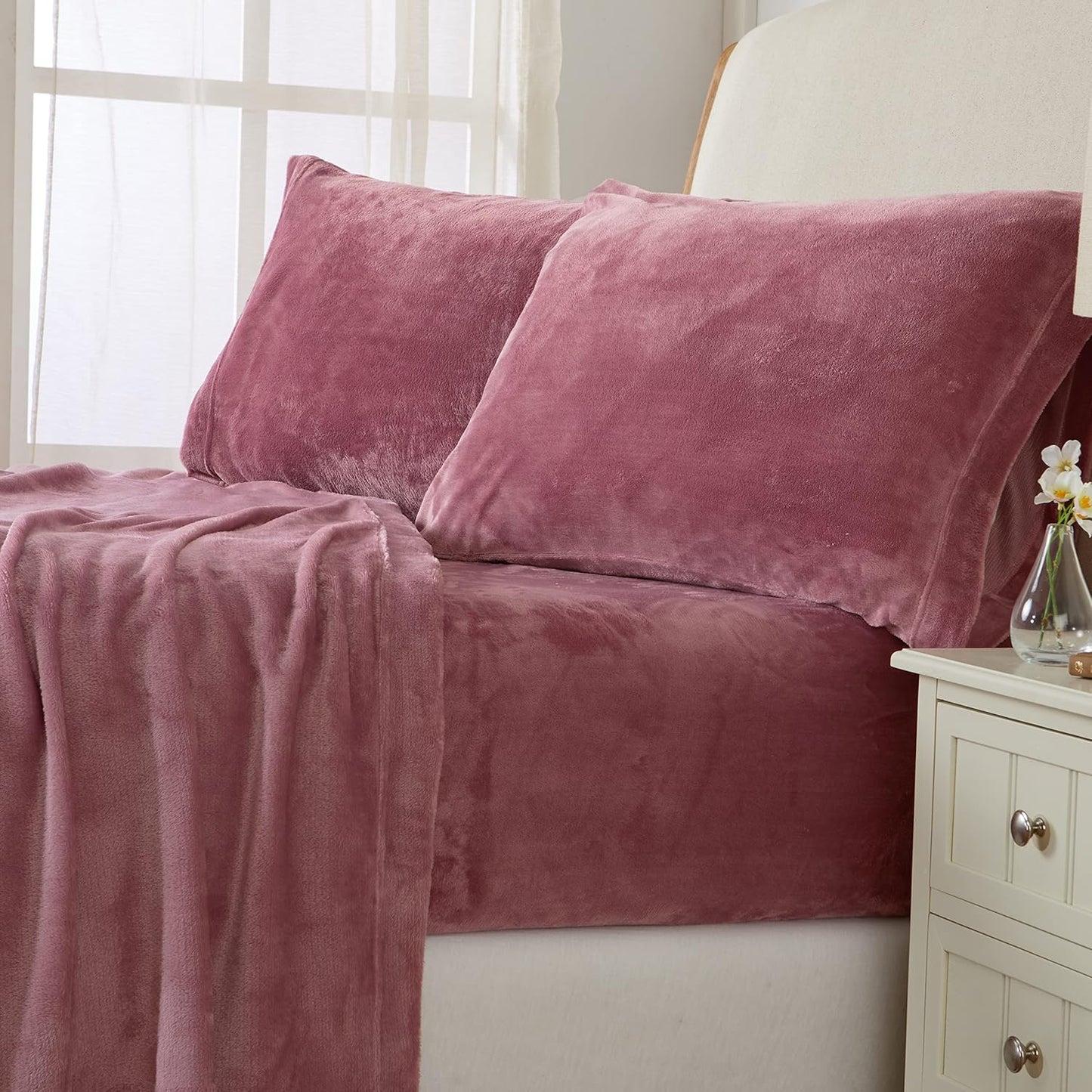 Ultra Soft Micro Fleece Sheets Set with Extra Deep Pockets