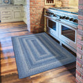 Blue Braided Rug 20x30 Rectangular Denim Look - Reversible Jute