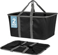 Collapsible Laundry Tote 2-Pack 50L - Space-Saving Foldable Baskets