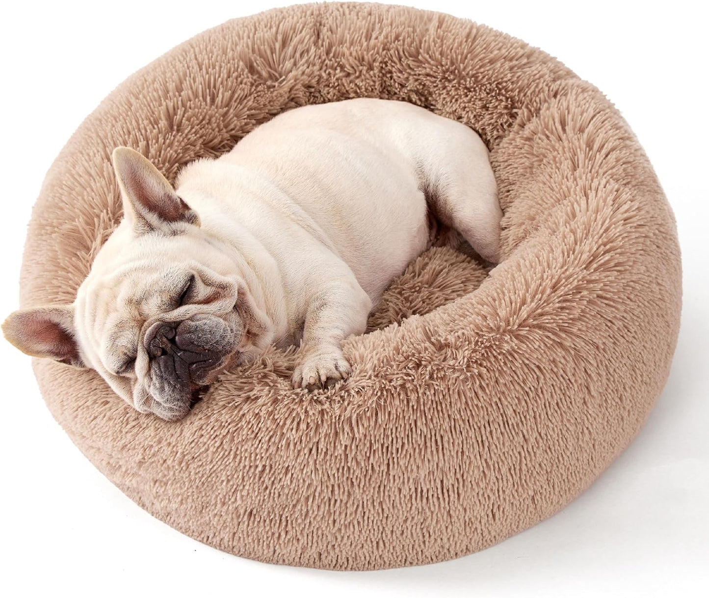 Calming Dog Bed for Medium Large Dogs - Plush Faux Fur Comfort