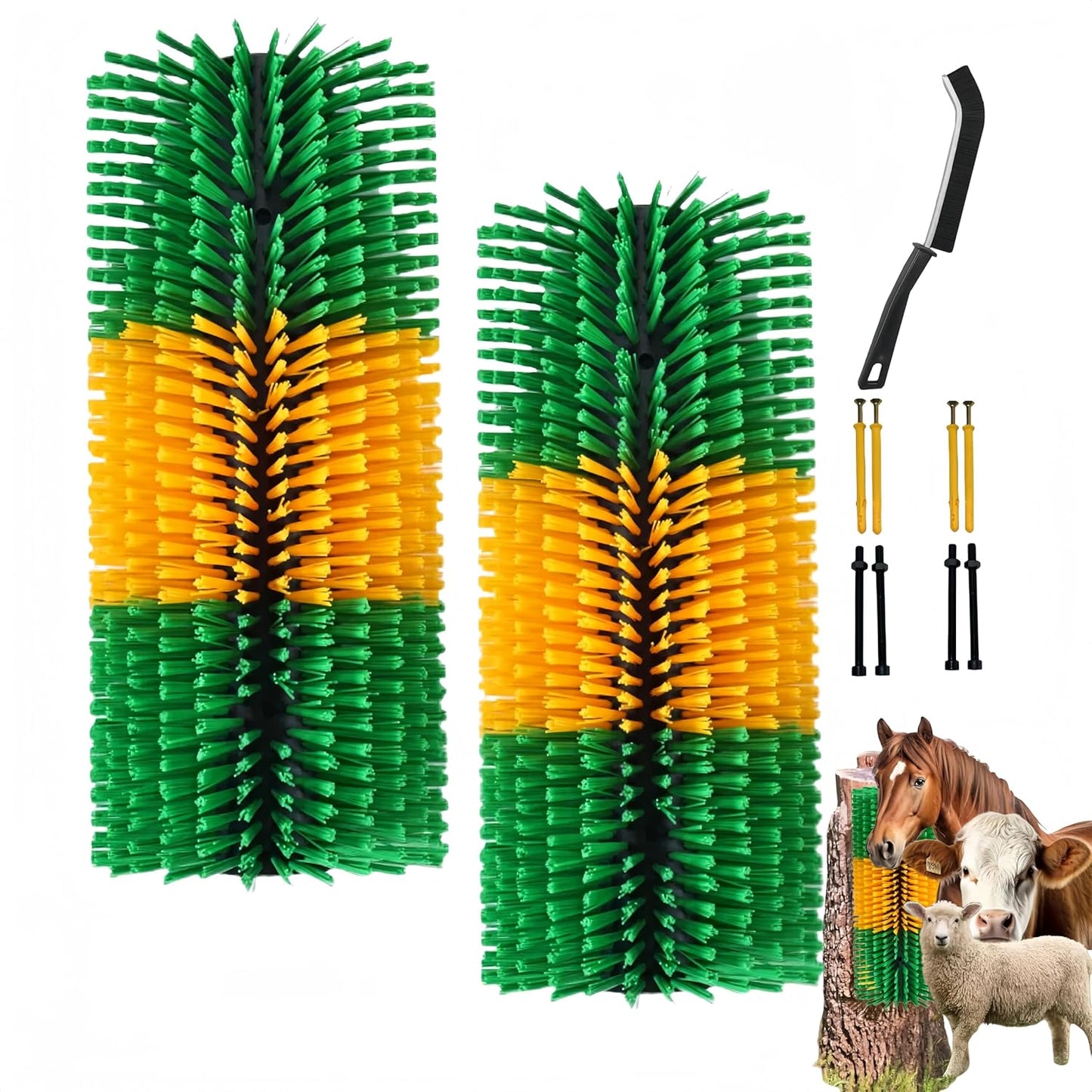 Livestock Scratching Brush Set for Goat Cow Sheep Itch Relief