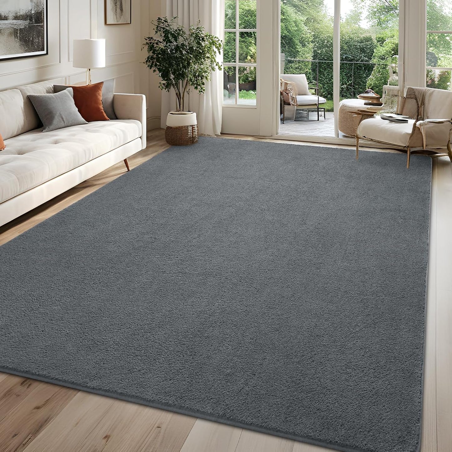 6x9 Feet Area Rug for Living Room, Modern Low Pile Carpet