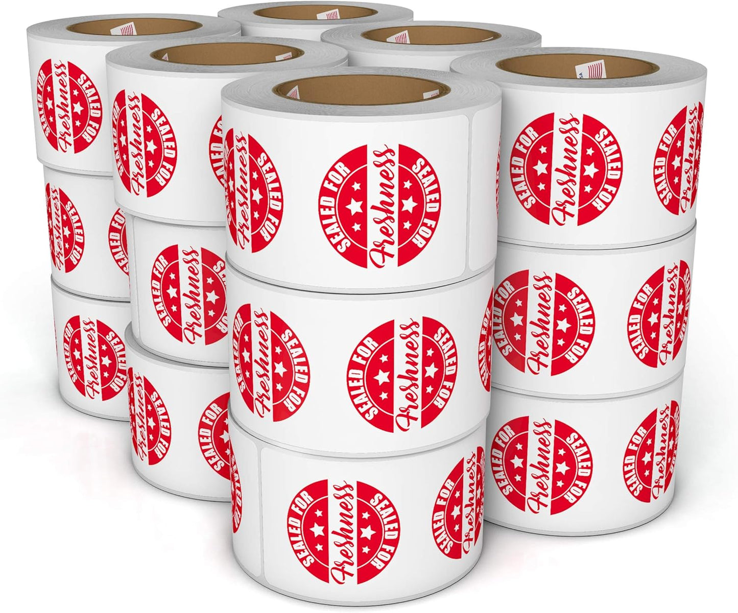 Tamper Evident Freshness Sealed Food Delivery Stickers 500 Labels