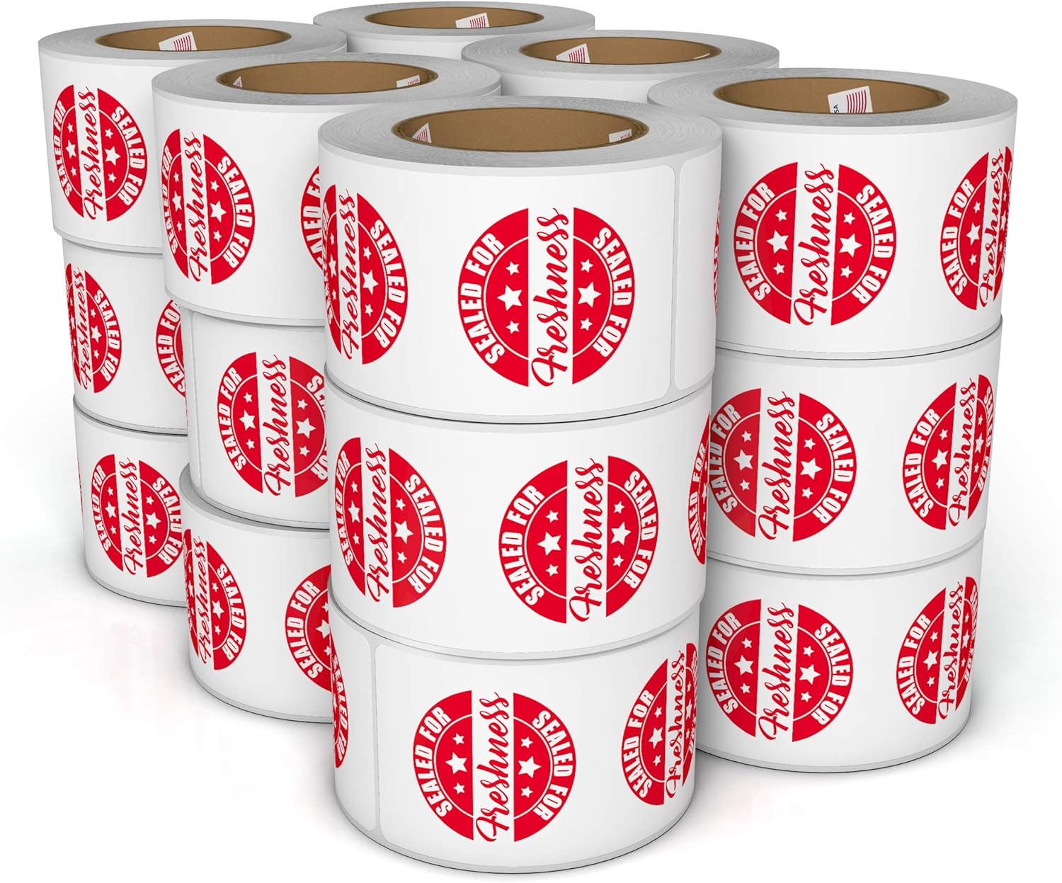Tamper Evident Freshness Sealed Food Delivery Stickers 500 Labels