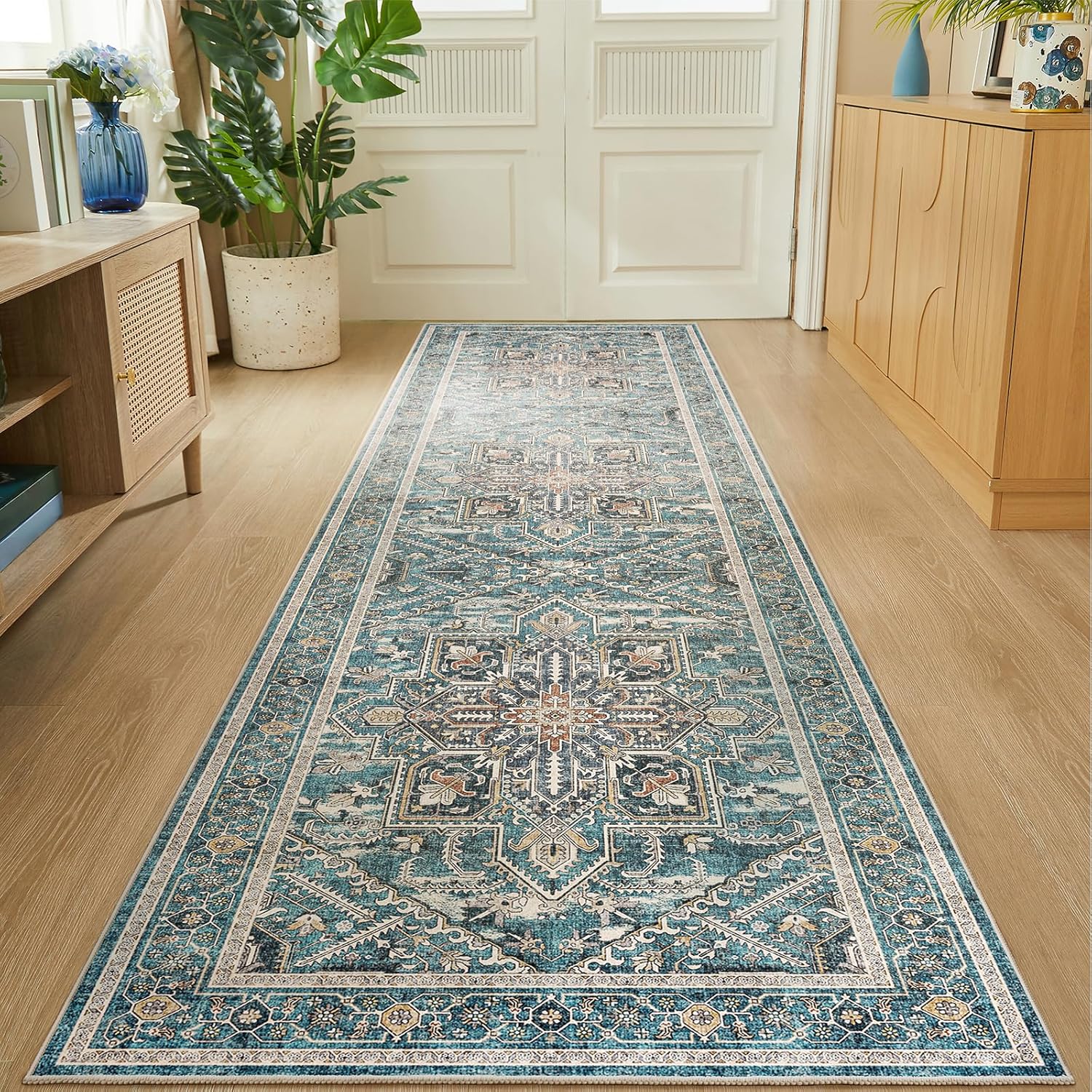 WITSHOCK Living Room Area Rugs 3x12: Soft Non-Slip Boho Carpet