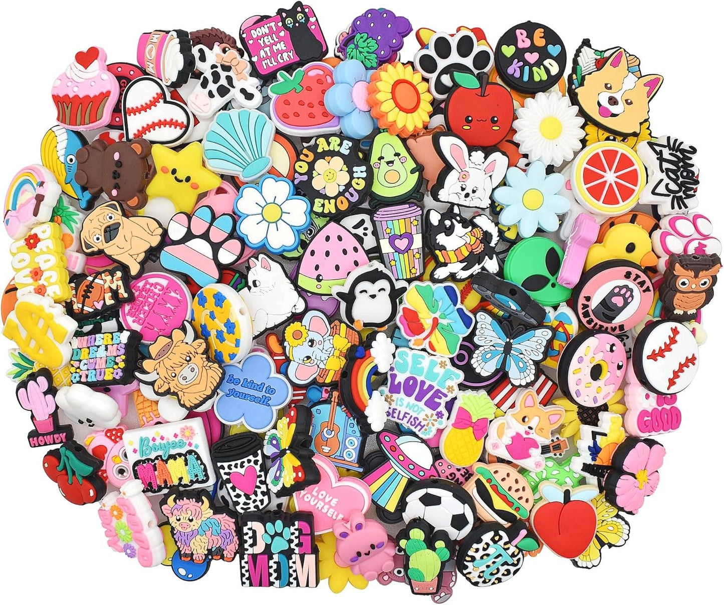 200Pcs Non-Repeat Silicone Focal Beads for Creative Crafts