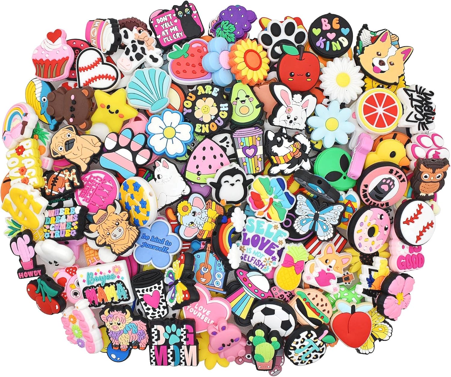 200Pcs Non-Repeat Silicone Focal Beads for Creative Crafts